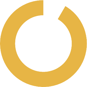 A thick, golden-yellow ring with a small gap at the top, resembling a loading icon.