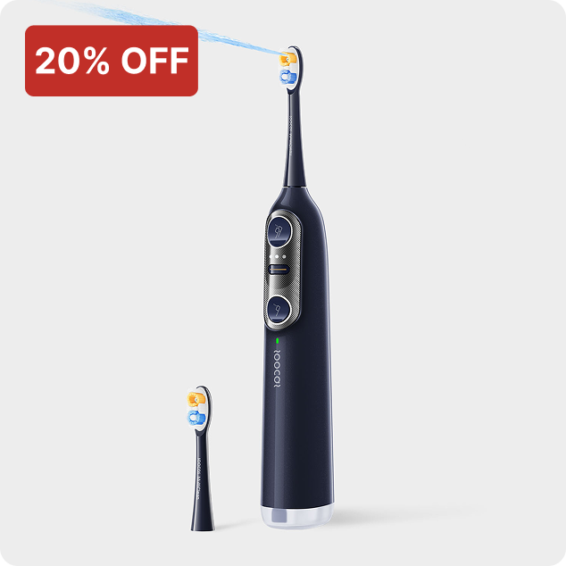 Electric toothbrush with spare head, 20% off label.