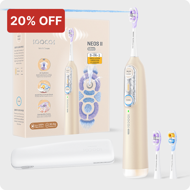 Electric toothbrush set with packaging and accessories, 20% off tag.