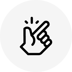 Icon of a hand snapping fingers inside a circle.