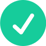 Green checkmark icon on a circular background.