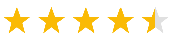 Four and a half yellow stars on a transparent background.