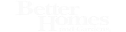 The logo for Better Homes and Gardens in a white serif font on a white background.