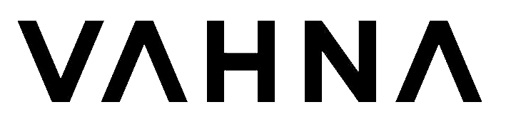 Black text logo displaying the word 'VAHNA' on a white background.