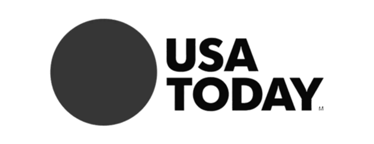 USA Today logo with a large gray circle.