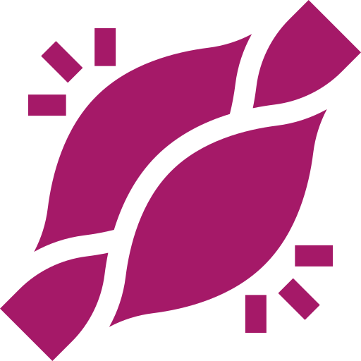 A magenta icon of a stylized muscle flexing or tensing.