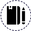 Empty blue dashed circle on a transparent background.