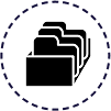 Dashed circle icon on a black background.