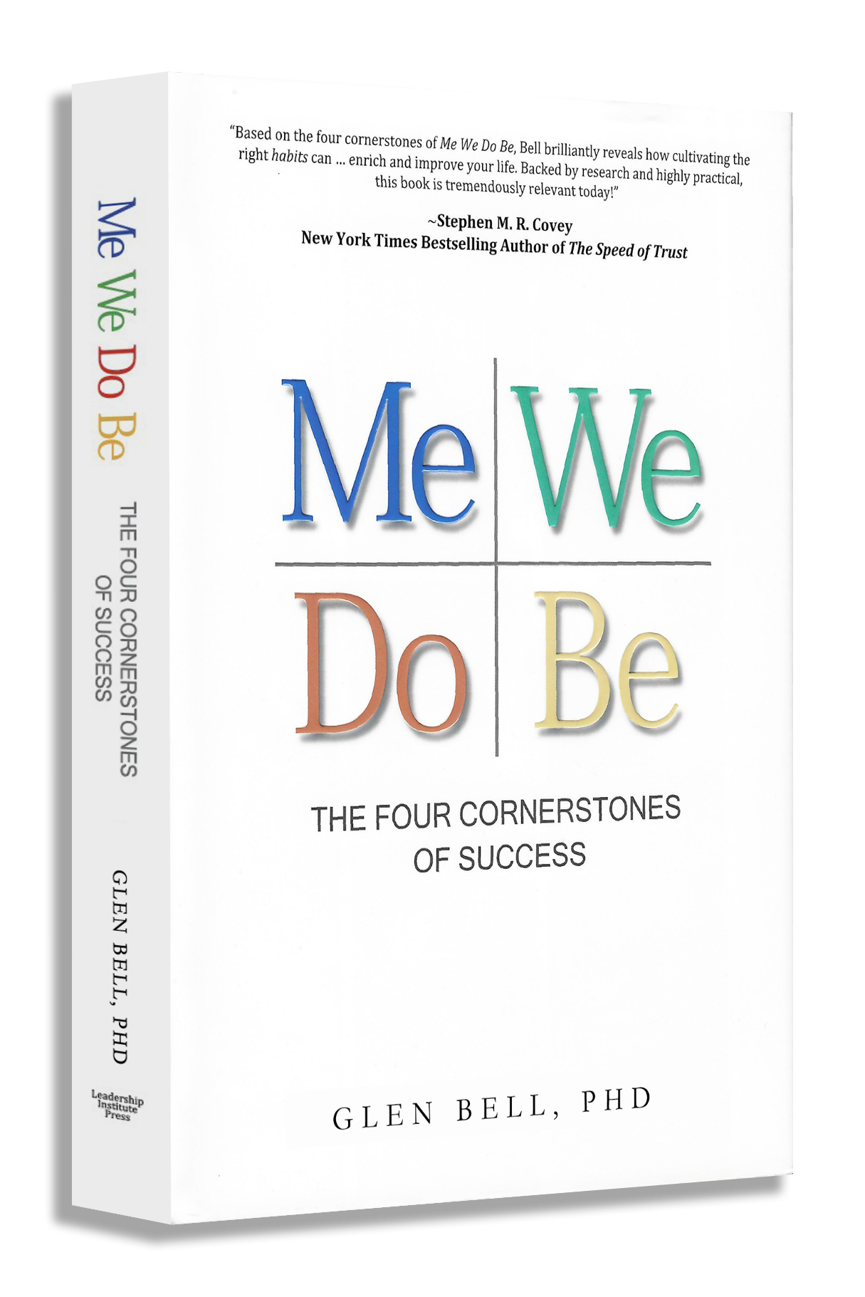 The book cover for 'Me We Do Be: The Four Cornerstones of Success' by Glen Bell, PhD.