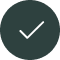A thin white checkmark inside a dark gray circle.