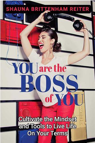 Woman holding headphones, smiling, with text: 'You are the Boss of You.'