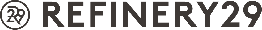 The logo for Refinery29, featuring the name in a dark, bold font next to a circular icon.
