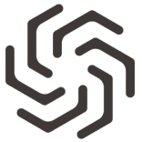 Abstract hexagonal pattern with curved lines in black.