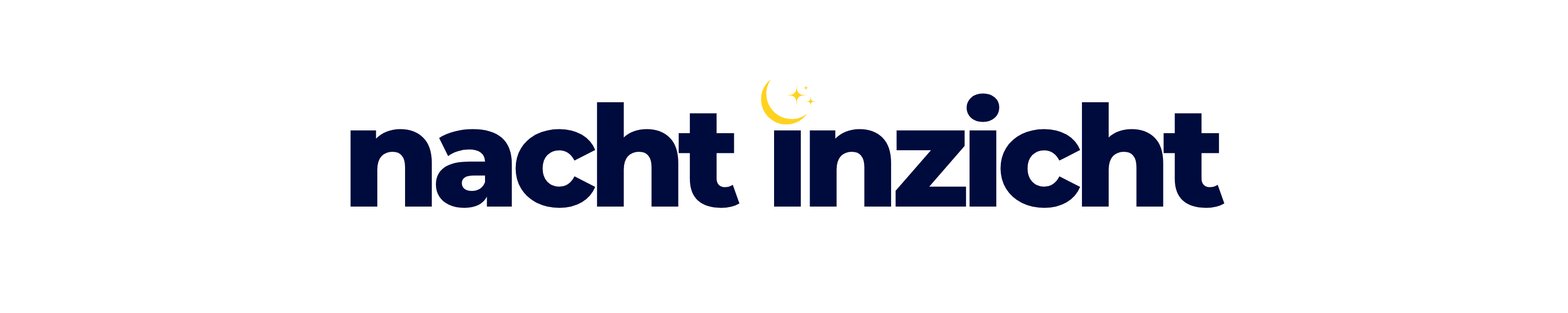 The logo for 'nacht inzicht' with a crescent moon and stars over the second 'i'.