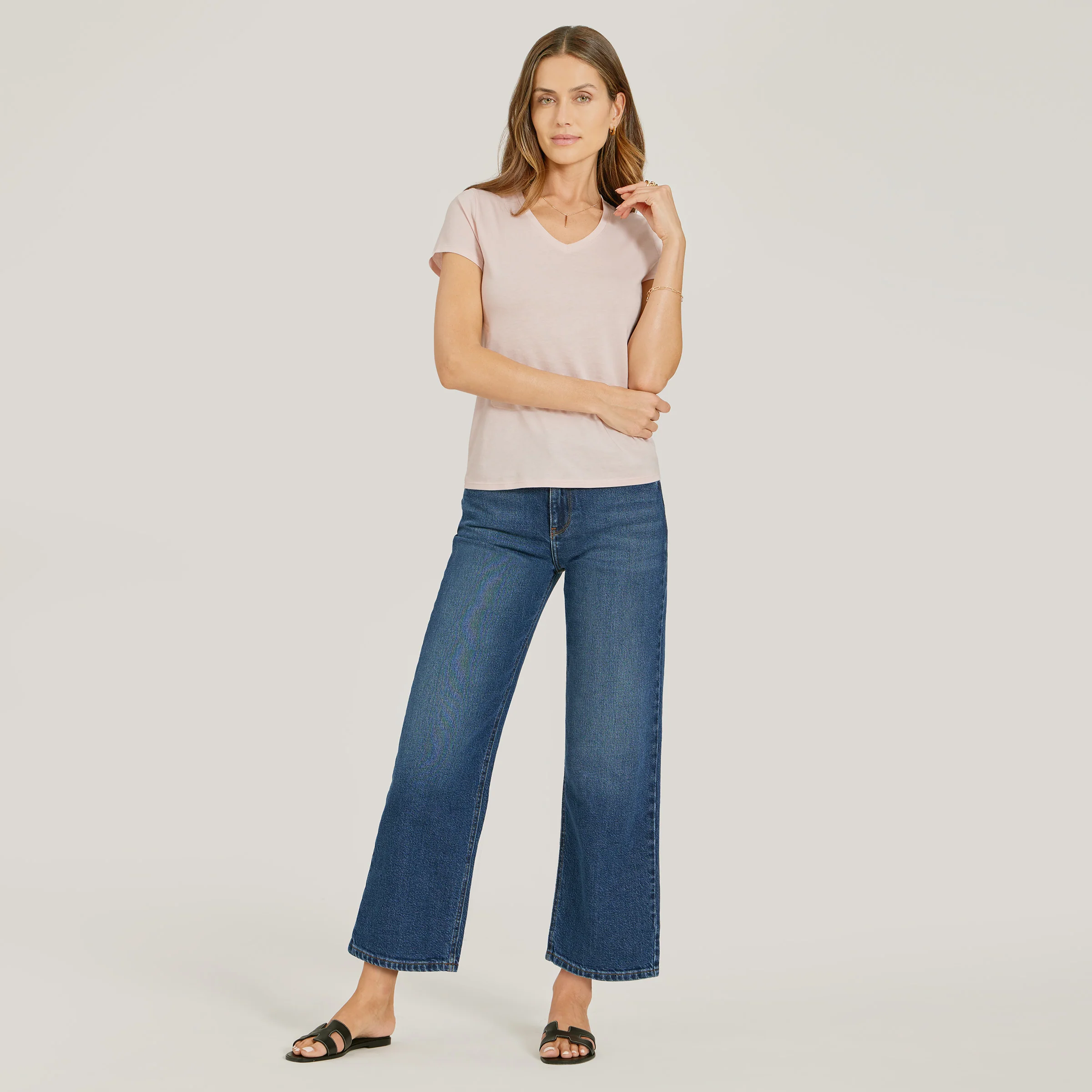 High Rise Cropped Straight Leg