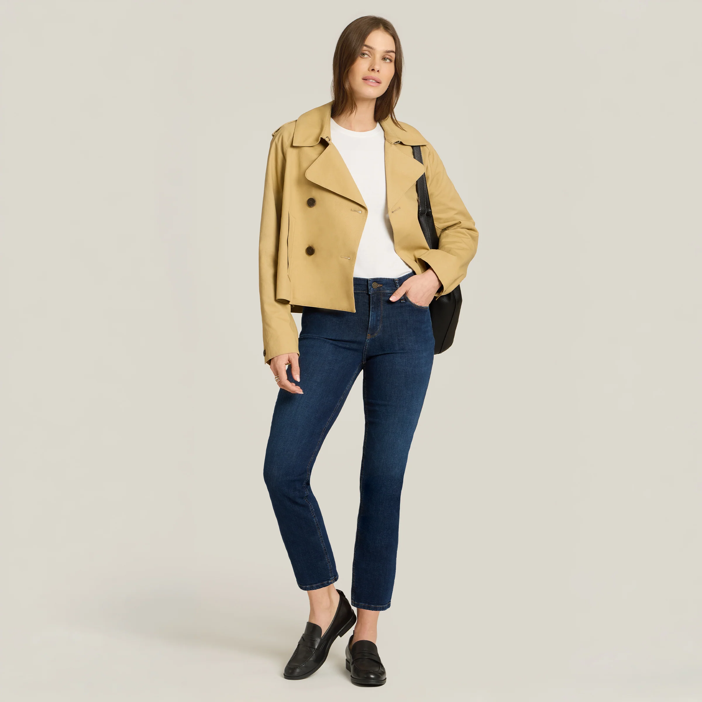 Mid-Rise Cropped Slim Leg