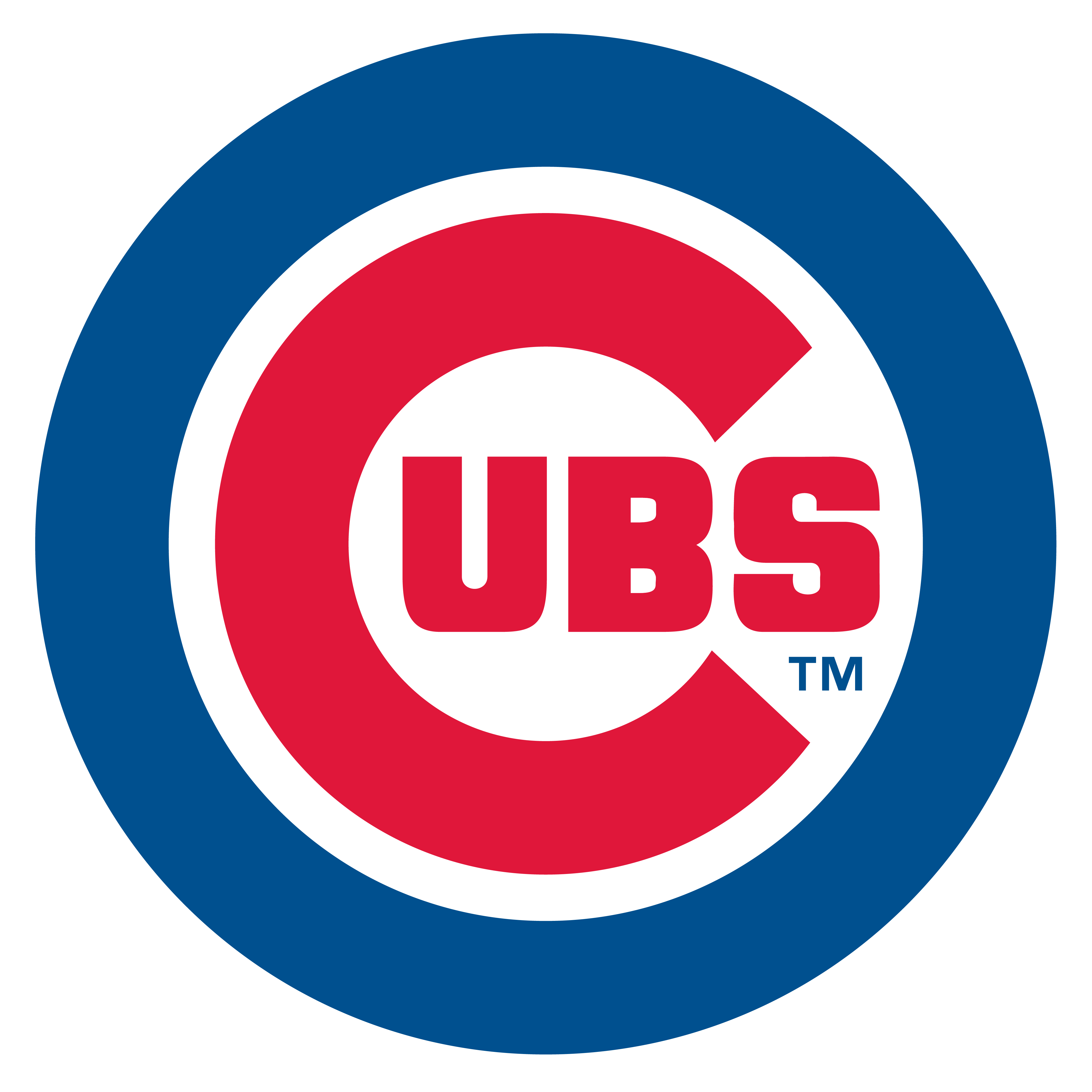 Chicago Cubs logo with a red 'C' and 'UBS' inside a blue circle.