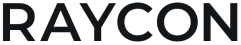 Black text logo reading 'RAYCON' on a white background.