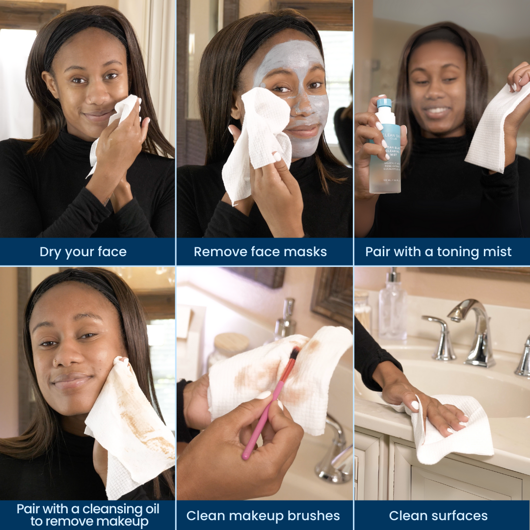 Image showcasing how to use clean towels