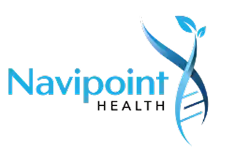 Logo with 'Navipoint Health' and a stylized DNA helix with leaves.