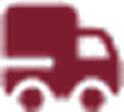 Silhouette of a maroon truck icon on a transparent background.
