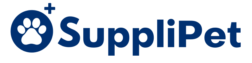 The SuppliPet logo, showing a paw print icon with a plus sign next to the company name.