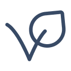 Simple line drawing of a leaf with a curved stem.