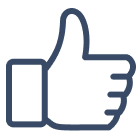 Outline of a thumbs-up hand gesture.