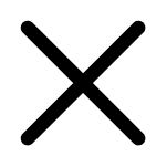 A black 'X' icon with rounded ends on a white background.