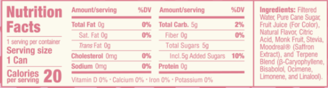 Happiest Hour Shirley Temple Nutrition Facts
