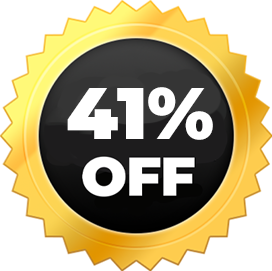 Gold badge with '41% OFF' text in the center.