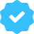 Blue checkmark icon on a white background.