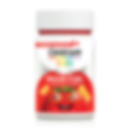 Blurry image of a red and white container with indistinct text and graphics.