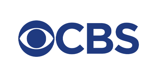 The blue CBS logo on a green background.