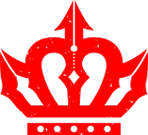Red crown emblem on a black background.