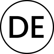 Circle with the letters 'DE' inside.