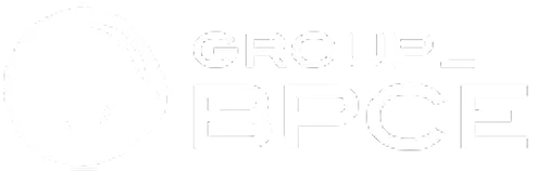 The white logo for Groupe BPCE on a transparent background.